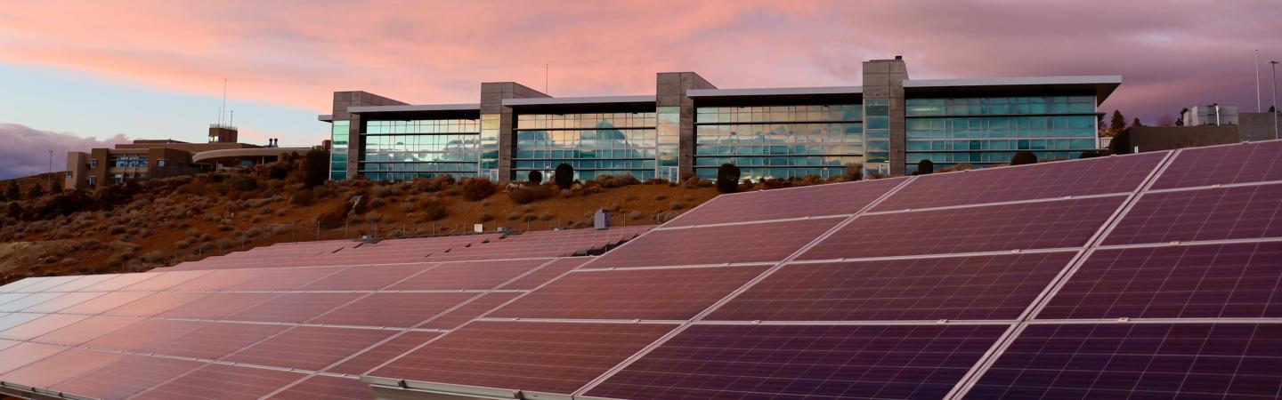 solar panels at a research institute in Reno, Nevada