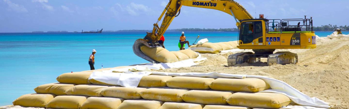 coastal land reclamation in Tuvalu