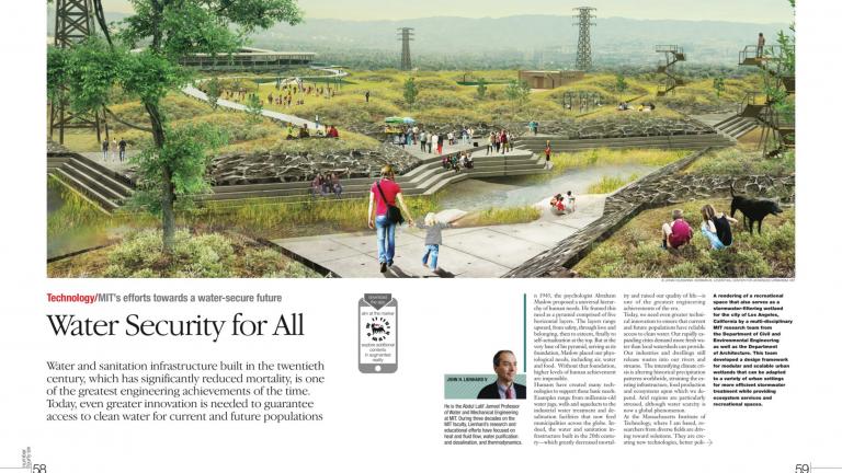 John Lienhards OpEd in the World Energy Magazine featuring an CGI image of an urban wetland system