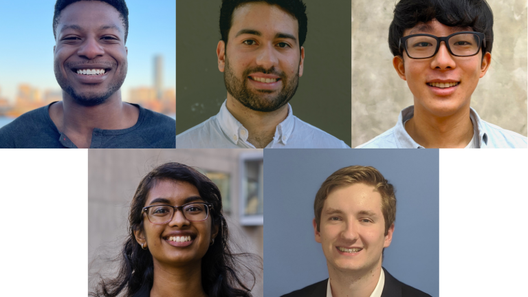 Top row, left to right: Udochukwu Eze, William Rodriguez Jimenez, and Yotaro Sueoka. Bottom row, left to right: Sreya Vangara and Jacob White.