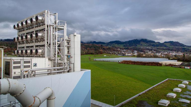 Carbon capture machine near green field