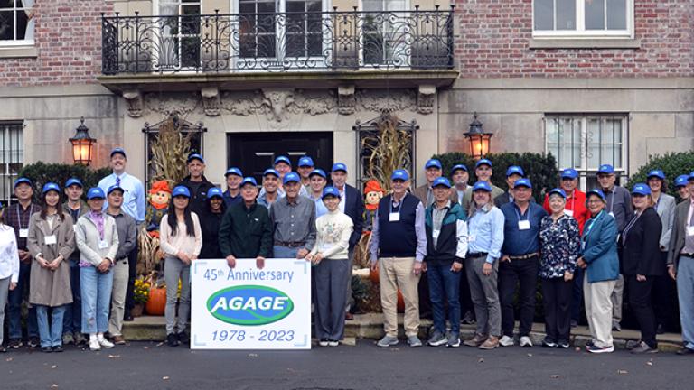 AGAGE scientists, collaborators and invited guests from research institutions around the world—many representing dozens more researchers at their home institutions—at the ALE/GAGE/AGAGE network’s 45th anniversary conference on October 8-13 at the MIT Endicott House