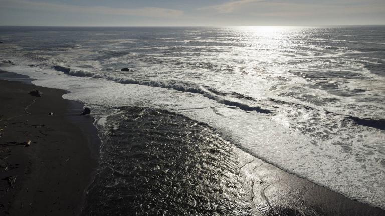 The mouth of the Klamath River near Klamath, Calif., on Sept. 23, 2021.