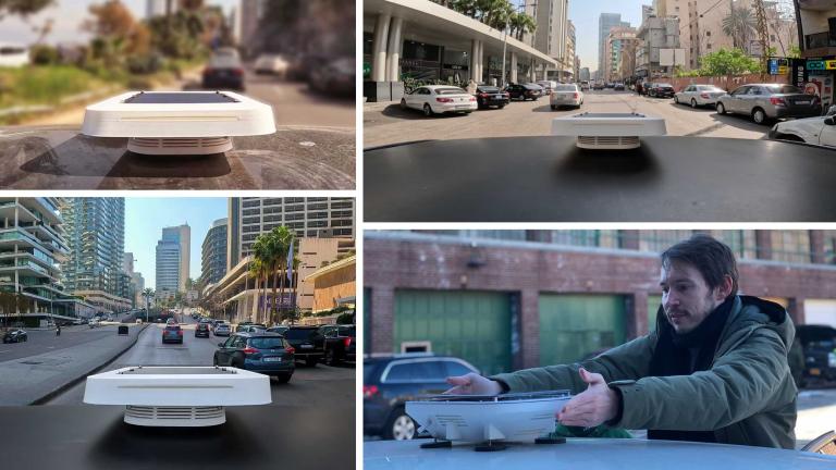 MIT researchers have made an open-source version of the “City Scanner” mobile pollution detector that lets people check air quality anywhere, cheaply. Pictured are some examples of the latest version of the device, called Flatburn, as well as a researcher attaching a prototype to a car.