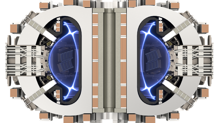 A rendering of the SPARC fusion tokamak, which is being developed as part of a research collaboration between the Plasma Science and Fusion Center and Commonwealth Fusion Systems.