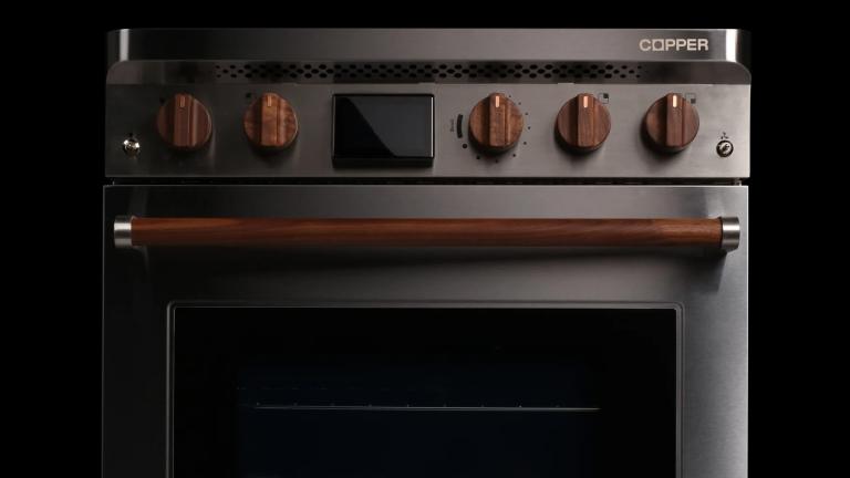 “We’re making ‘going electric’ like an appliance swap instead of a construction project,” says founder Sam Calisch. Pictured is an example of Copper’s battery-equipped kitchen range.