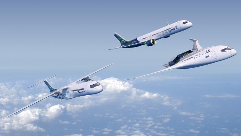 MIT aeroengineers are creating a 1-megawatt electrical motor that is a stepping stone toward electrifying commercial airliners. Pictured are some industrial concepts for hybrid-electric aircraft.