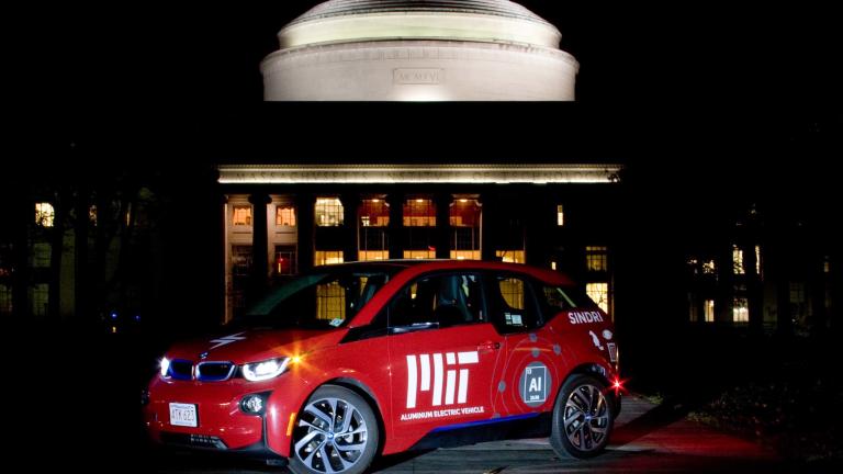 MIT engineers have developed a new aluminum-based process to produce hydrogen gas, that they are testing on a variety of applications, including an aluminum-powered electric vehicle, pictured here.