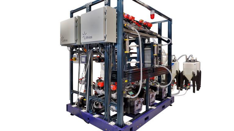 The Lithios system uses an undisclosed electrode material that attaches to lithium when exposed to precise voltages. Co-founder and CEO Mo Alkhadra explains: “Think of a big battery with wastewater flowing into the system. When the brine comes into contact with our electrodes, it selectively pulls lithium while rejecting essentially all the other contaminants.”