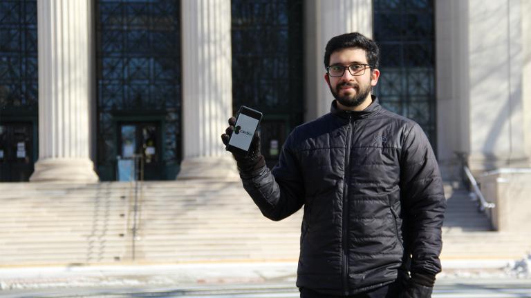 PhD candidate Meshkat Botshekan is one of the developers of Carbin, an app that allows users to crowdsource road-quality data with their smartphones.