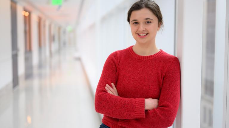 PhD student Miranda Schwacke develops materials and devices for neuromorphic computing, which processes and stores information simultaneously, like neurons and synapses do in the brain.