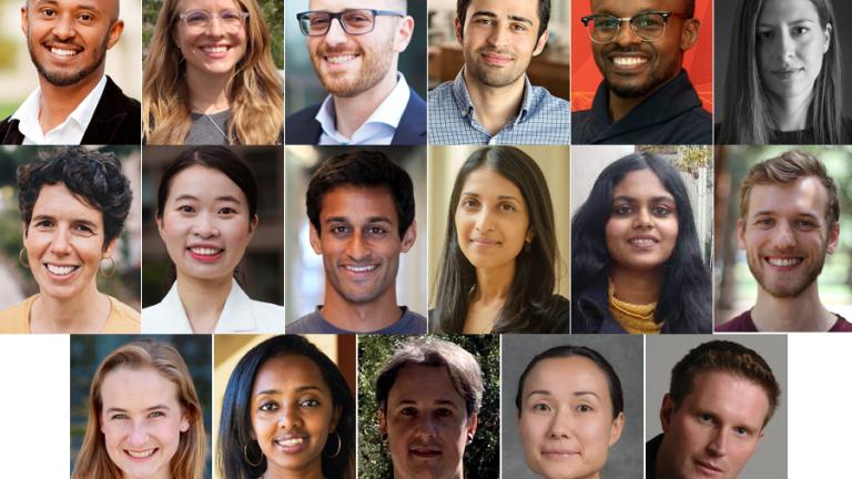 (Top row, left to right:) Iwnetim (Tim) Abate, Kaitlyn Becker, Brandon J. DeKosky, Mohsen Ghaffari, Aristide Gumyusenge, Mina Konakovic Lukovic.
(Middle row, left to right:) Darcy McRose, Qin (Maggie) Qi, Manish Rhaghavan, Ritu Raman, Nidhi Seethapathi, Vincent Sitzmann.
(Bottom row, left to right:) Tess Smidt, Loza Tadesse, Cesar Terrer, Haruko Wainwright, Martin Wainwright.