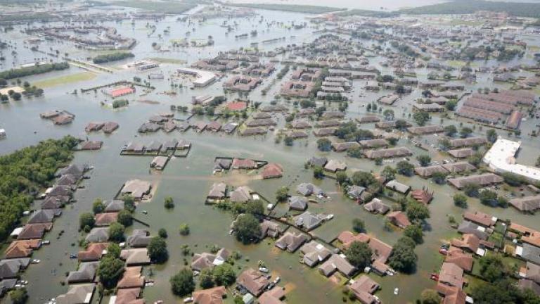 Flooded neighborhood after Hurricane Harvey