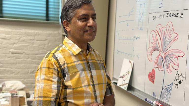 Abhay Ram, a principal research scientist at the MIT Plasma Science and Fusion Center and a co-author of the recently-published paper "Dyson maps and unitary evolution for Maxwell equations in tensor dielectric media," took to his whiteboard to explain the significance of Dyson maps and quantum computing.