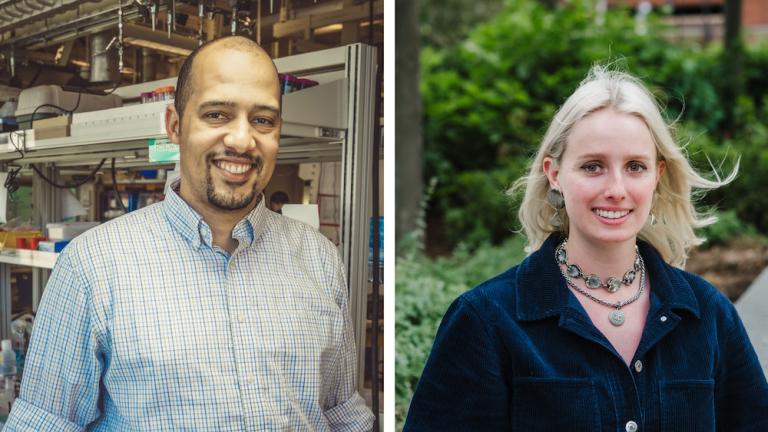 Associate Professor Fikile Brushett (left) and Kara Rodby PhD ’22 have demonstrated a modeling framework that can help speed the development of flow batteries for large-scale, long-duration electricity storage on the future grid.