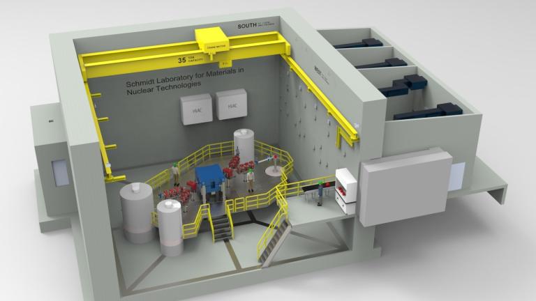 The Schmidt Laboratory for Materials in Nuclear Technologies (LMNT), made possible by a group of donors led by Eric and Wendy Schmidt, will be housed at MIT’s Plasma Science and Fusion Center and use a compact cyclotron to accelerate the testing of materials for use in tomorrow’s commercial fusion power plants.
