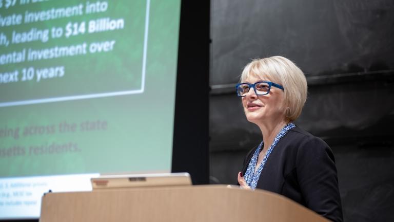 Emily Reichert, CEO of the Massachusetts Clean Energy Center, explained how her organization is coupling economic development and innovation for clean energy and climate tech. 