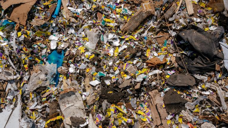 Trash piles atop the South Kent County Landfill in Byron, Michigan.