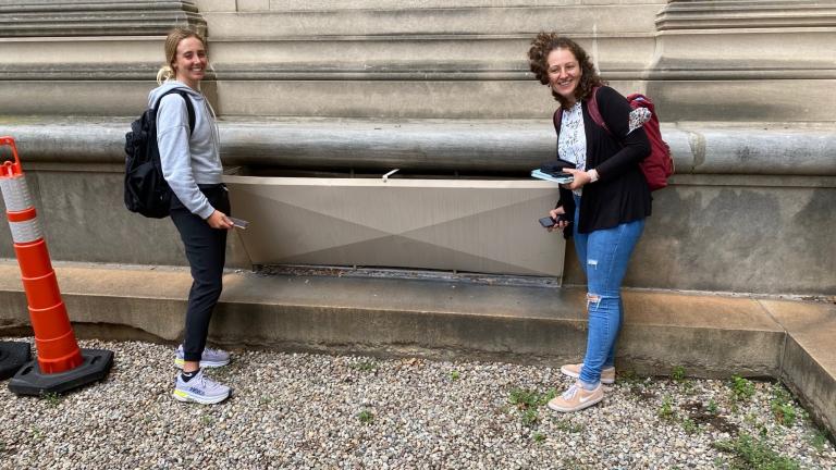PhD student Katarina Boukin and junior Eva Then were instrumental to the Porosity Hunt, capturing data around campus and synthesizing it for future use.
