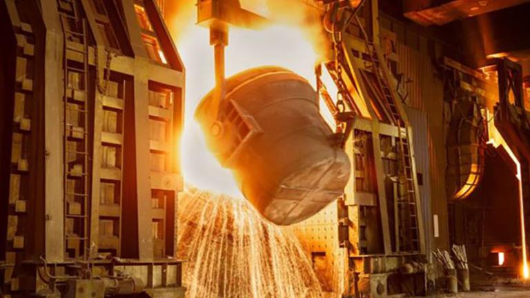 Large industrial equipment for steelmaking.
