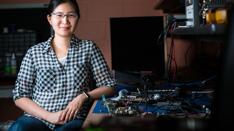 Associate professor Vivienne Sze is bringing artificial intelligence applications to smartphones and tiny robots by co-designing energy-efficient hardware and software.