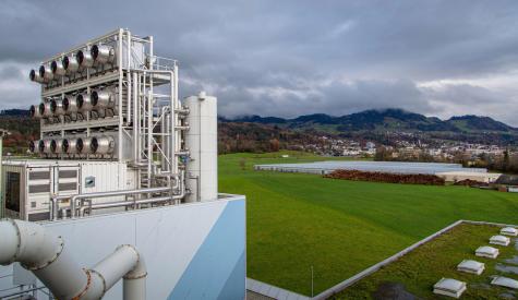 Carbon capture machine near green field