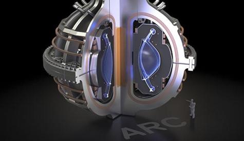 illustration of tokamak with interior cut-away