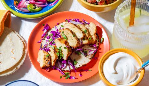 Plate of chicken made by lab-grown meat company