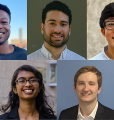 Top row, left to right: Udochukwu Eze, William Rodriguez Jimenez, and Yotaro Sueoka. Bottom row, left to right: Sreya Vangara and Jacob White.