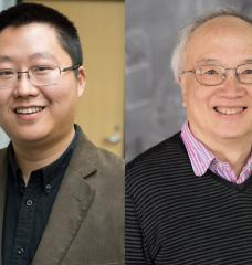 Condensed matter theory professors of physics Liang Fu (left) and Patrick Lee are the recipients of the inaugural Larkin Awards in Theoretical Physics.