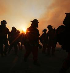 Firefighters battle the Bond Fire in Southern California late last year.