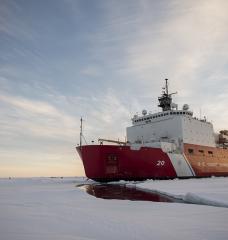 The U.S. Coast Guard icebreaker Healy has set off on a three-month science mission in the Arctic. As part of this mission, a new infrared imaging system will collect a first-of-its-kind dataset for training artificial-intelligence analysis tools. Here, the Healy is pictured during a science mission in 2018.