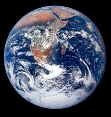 This iconic photograph of Earth, taken by Apollo 17 astronauts on December 7, 1972, is considered NASA’s most widely distributed picture. It is the first photograph that clearly showed the full Earth.
