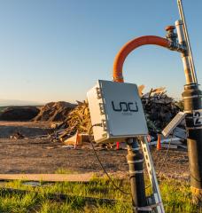 The startup Loci Controls, begun at MIT, uses solar-powered devices to improve methane capture at gas collection wells in landfills.