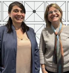 Associate professor of civil and environmental engineering Desirée Plata (left), and MIT President Sally Kornbluth.