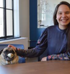 As the first student to declare the Course 1-12 (Climate System Science and Engineering) major, senior Ananda Santos Figueiredo has enjoyed the interdisciplinary structure of the program — and found unexpected joy in the companionship of Course 1's head cheerleader, Winston the pug.