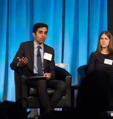 Dharik Mallapragada, a research scientist at MITEI, speaks about hydrogen at MITEI’s 2019 Annual Research Conference, which was focused on driving deep decarbonization. 