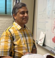 Abhay Ram, a principal research scientist at the MIT Plasma Science and Fusion Center and a co-author of the recently-published paper "Dyson maps and unitary evolution for Maxwell equations in tensor dielectric media," took to his whiteboard to explain the significance of Dyson maps and quantum computing.