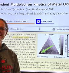 Jaclyn Lunger is first author of a paper detailing the reactions — at the atomic level — behind an eco-friendly way to produce metals.