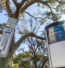 Electric vehicle charging station in St. Petersburg, Florida