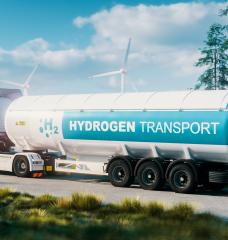 An MIT team has modified a transport truck’s powertrain to allow onboard hydrogen release from the liquid organic hydrogen carriers.