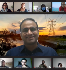 Manya Ranjan SM '10 of Sterlite Power (center) and the MISTI Career Conversations: Energy cohort