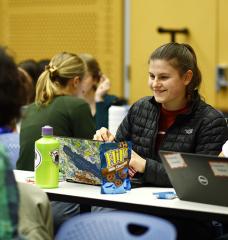 Students in the MCSC Climate and Sustainability Scholars Program collaborate during class.