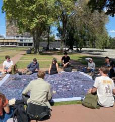 MIT professors Eran Ben-Joseph and Mary Anne Ocampo (back row, center) led a session for the “Industrial Urbanism: Site Planning, Environmental Systems, and Energy Transition” class at the Universidad Nacional Autónoma de México (UNAM) campus in Mexico City. The course was taught in collaboration with UNAM faculty Daniel Daou and Elena Tudela, as well as UNAM students, in 2024. 