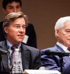 Robert Stoner (left) is the deputy director of science and technology at the MIT Energy Initiative and the founding director of the MIT Tata Center for Technology and Design. He is also a member of the Global Commission to End Energy Poverty, serving as its secretary. 