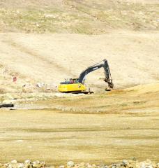 Earthmoving equipment on a landfill site