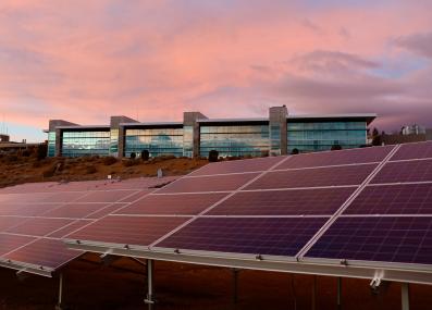 solar panels at a research institute in Reno, Nevada