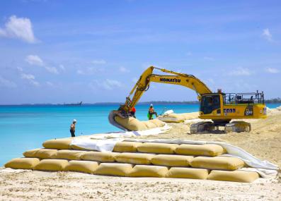 coastal land reclamation in Tuvalu